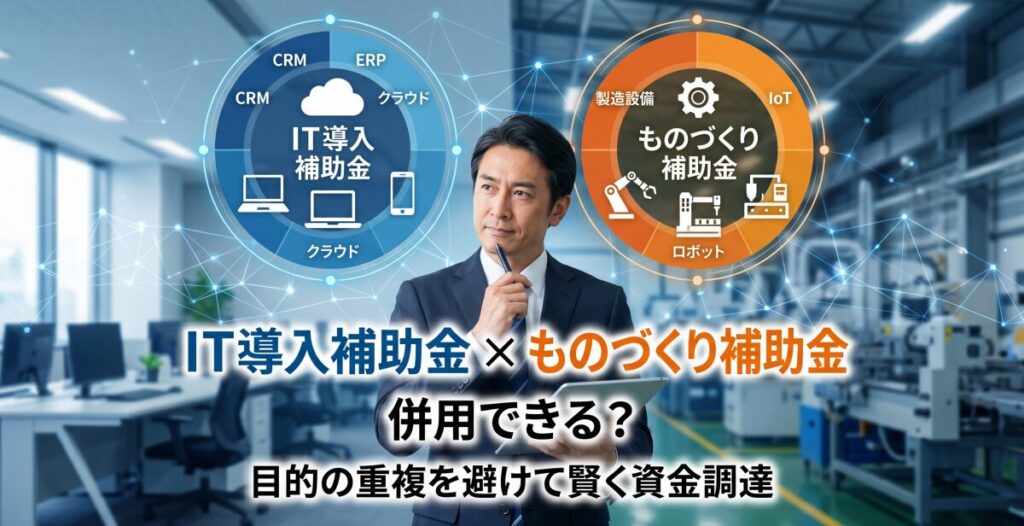 IT導入補助金とものづくり補助金は併用できる？目的の重複を避けて賢く資金調達する申請ノウハウ