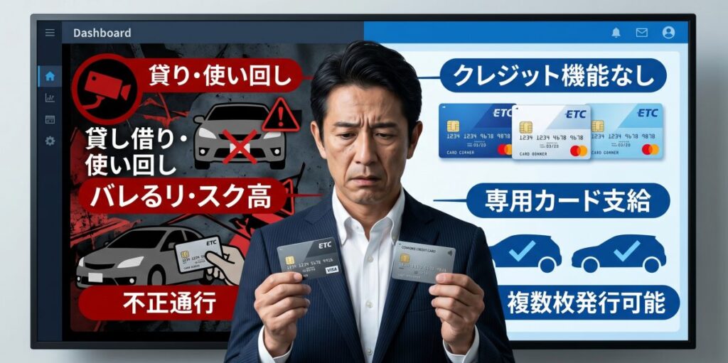 ETCカードの貸し借りはバレる？違う車での使い回しと従業員の不正利用（横領）を防ぐルール