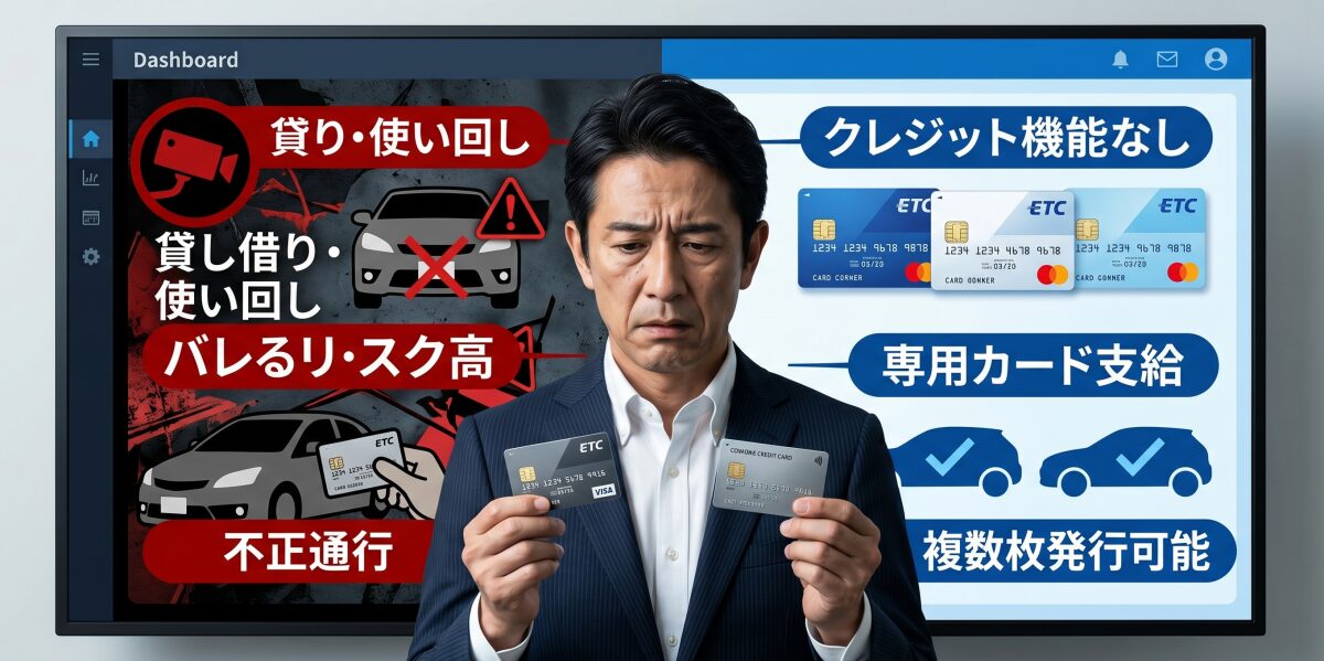ETCカードの貸し借りはバレる？違う車での使い回しと従業員の不正利用（横領）を防ぐルール