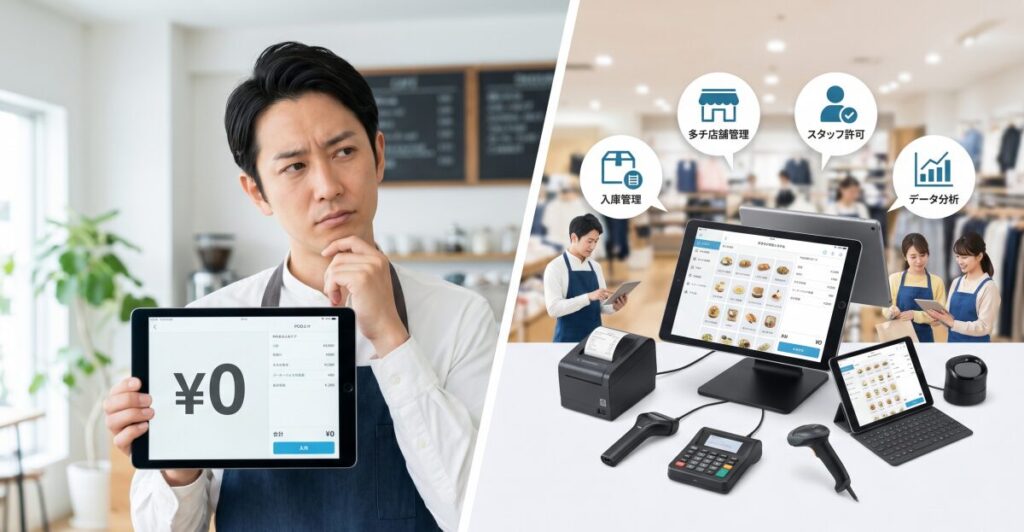 POSレジとAirレジの違いとは。無料の限界とスマレジを選ぶべき店舗の特徴
