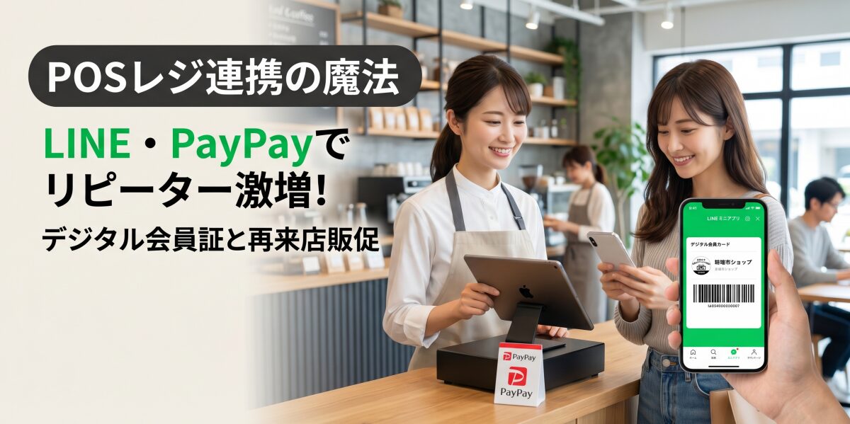 POSレジのLINE・PayPay連携のメリット。ミニアプリを使ったデジタル会員証と再来店販促