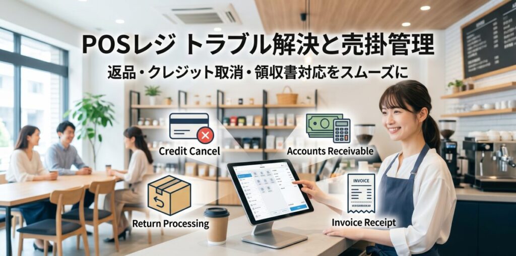 POSレジのトラブル対応と売掛管理。返品処理・クレジット取消の正しい操作手順