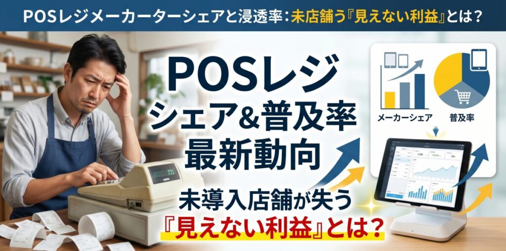 POSレジメーカーシェアと普及率。未導入の小規模店舗が失っている見えない利益