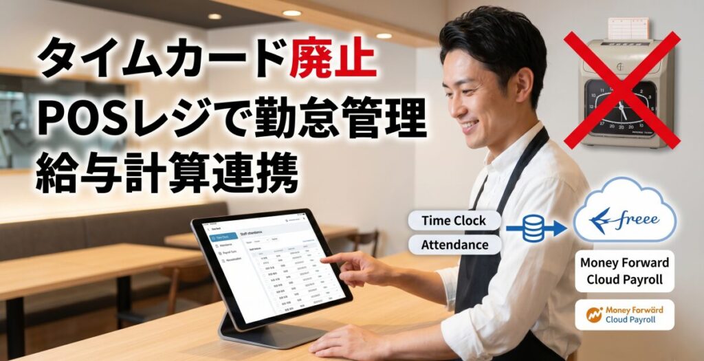 POSレジ勤怠管理は実用的か。タイムカード廃止と給与計算ソフトへの連動メリット