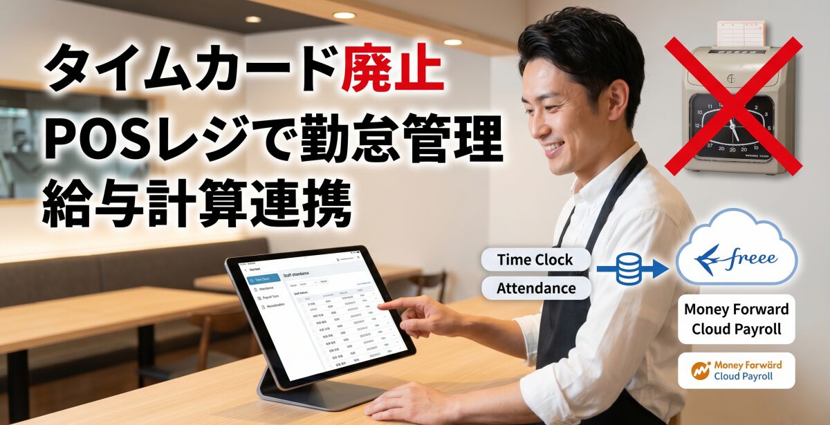POSレジ勤怠管理は実用的か。タイムカード廃止と給与計算ソフトへの連動メリット