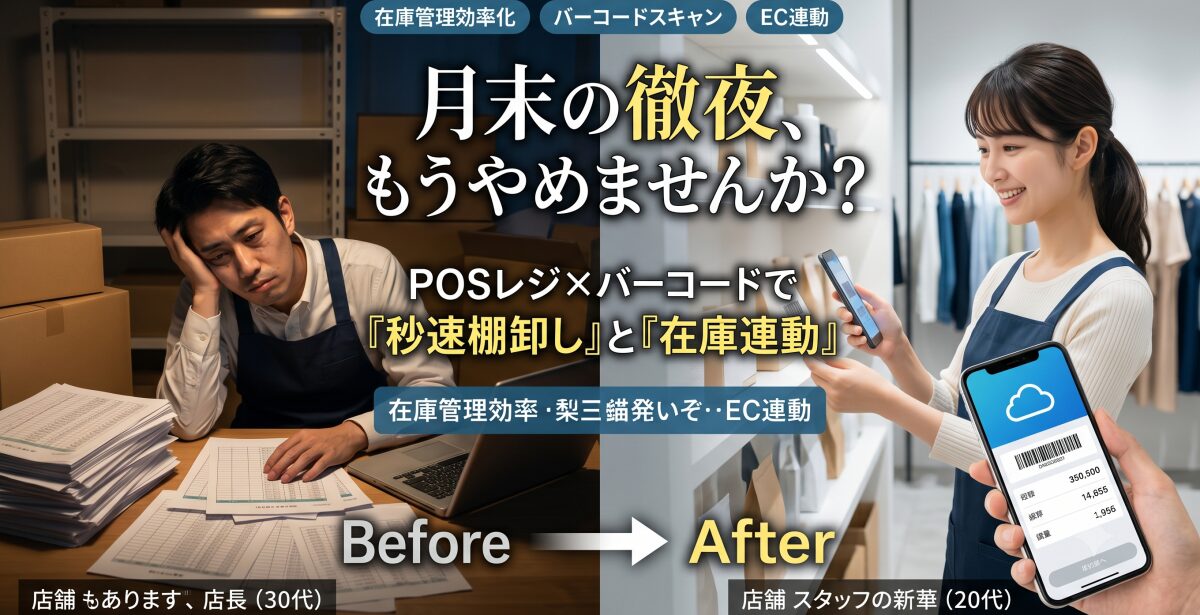 POSレジ在庫管理と棚卸しの効率化。バーコードスキャンで月末の徹夜作業をなくす