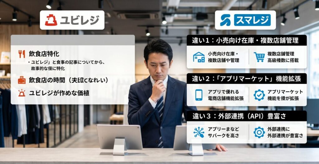 【徹底比較】ユビレジとスマレジ、決定的な「3つの違い」