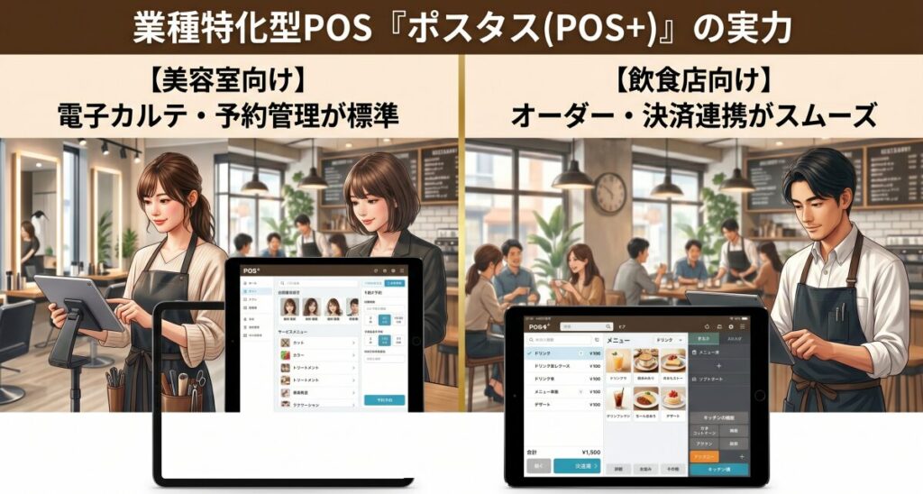 【業種特化】ポスタス（POS+）の実力。飲食・美容室に向けた作り込み