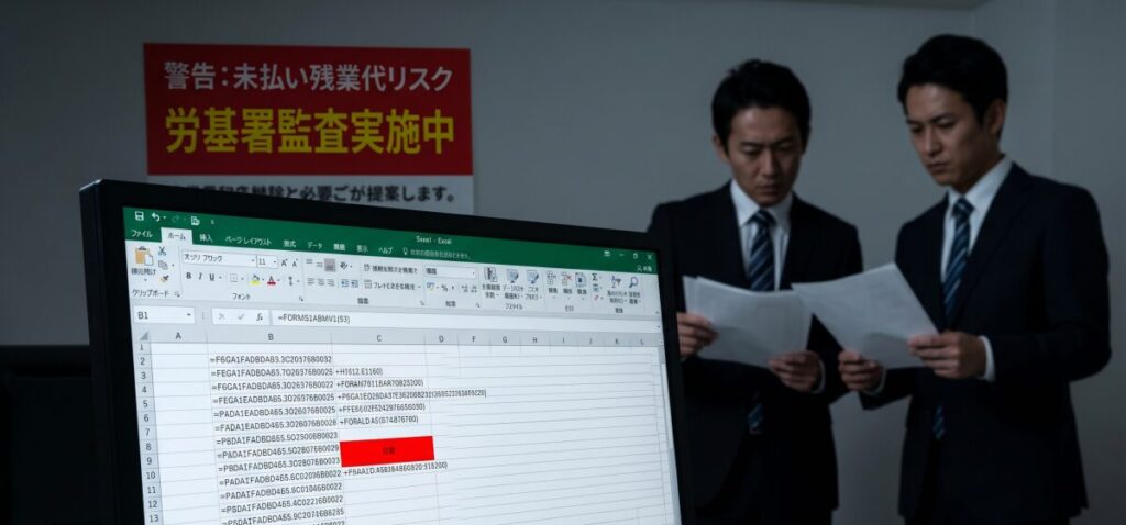 【警告】エクセル計算のミスが招く「未払い残業」と「労基署監査」の恐怖