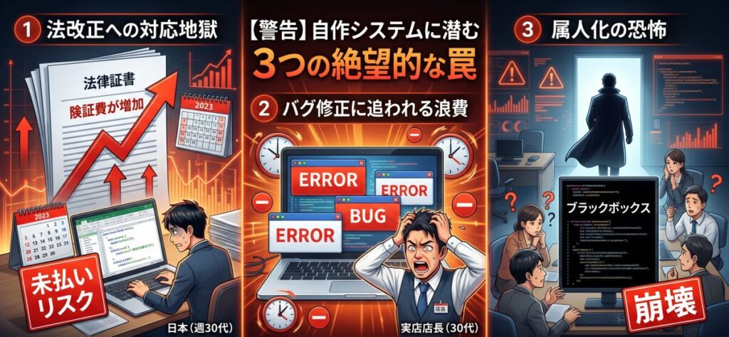 【警告】自作システムに潜む「見えない保守コスト」と3つの絶望的な罠