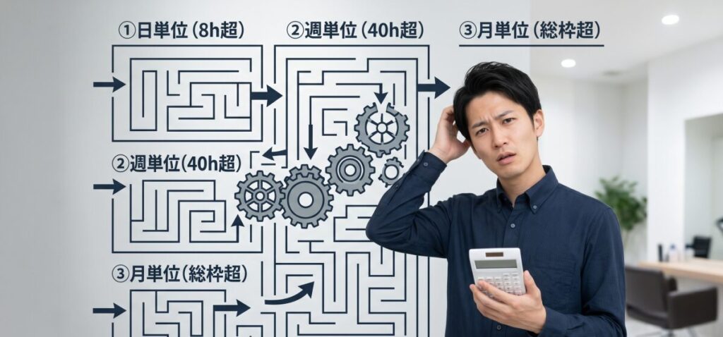 なぜ手作業は不可能なのか？変形労働時間制の「複雑怪奇な3段階ルール」
