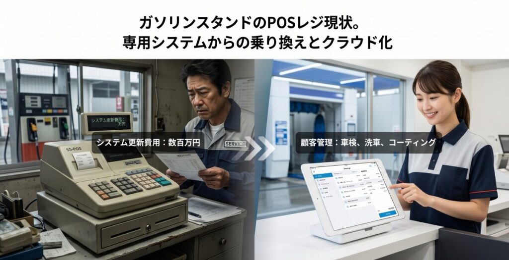 ガソリンスタンドのPOSレジ現状。専用システムからの乗り換えとクラウド化