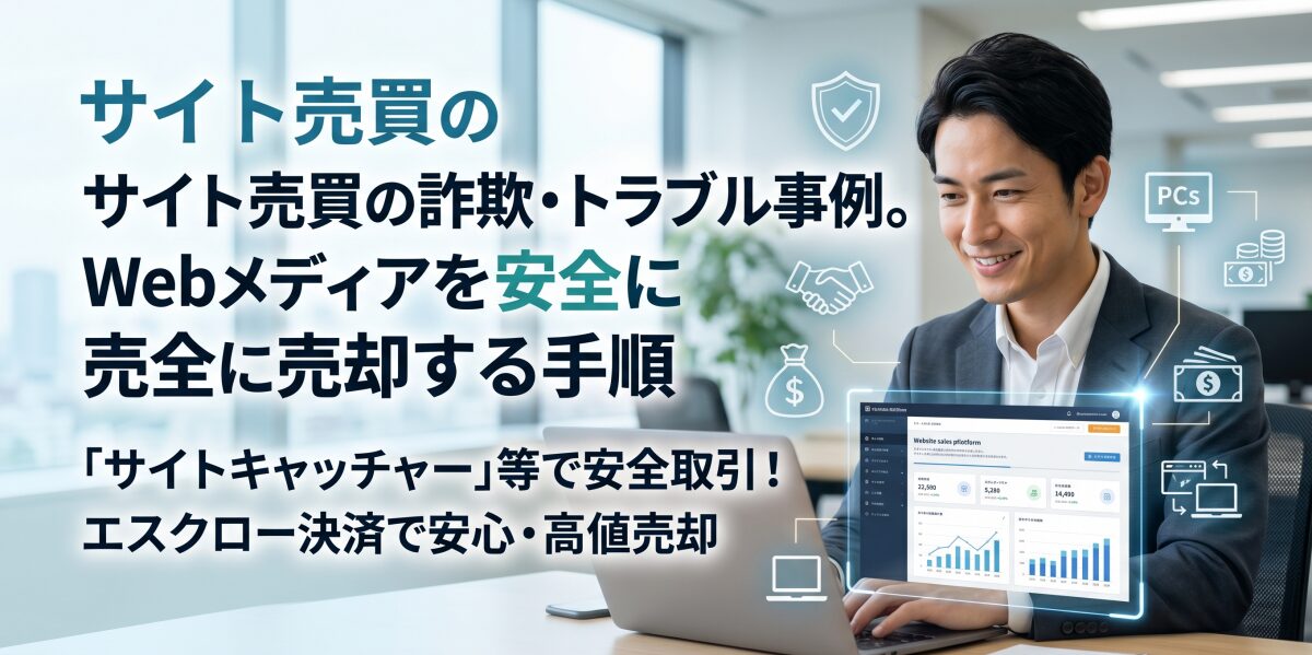 サイト売買の詐欺・トラブル事例。「サイトキャッチャー」等でWebメディアを安全に売却する手順