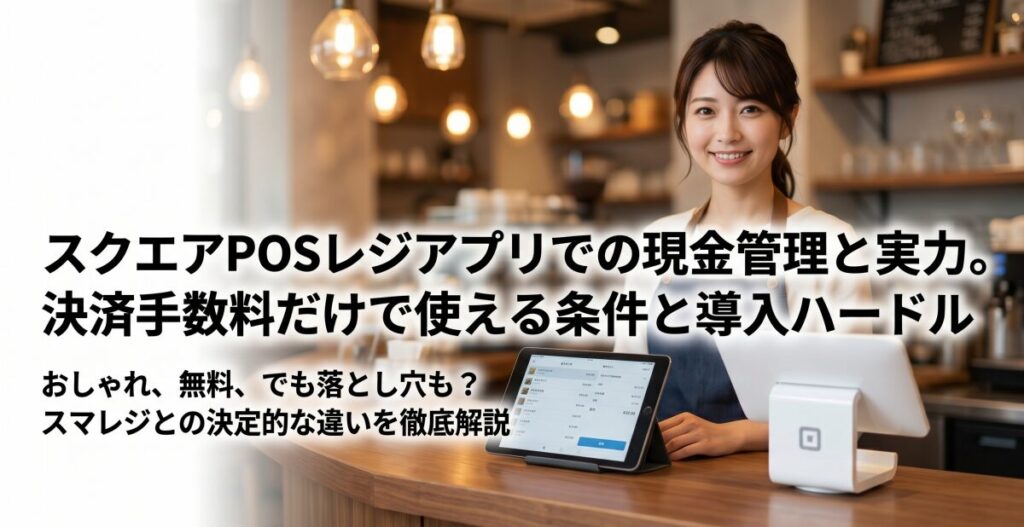 スクエアPOSレジアプリでの現金管理と実力。決済手数料だけで使える条件と導入ハードル