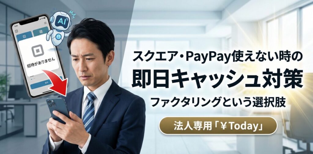 スクエア・PayPay資金調達に招待されない？使えない時の即日キャッシュ対策