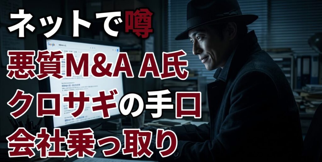 ネットで噂の「悪質M&A A氏」や「クロサギ」の乗っ取り手口とは？