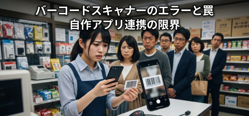 バーコードスキャナーのエラーと使い方。自作アプリ連携の罠とスマホ・iPad連動POS