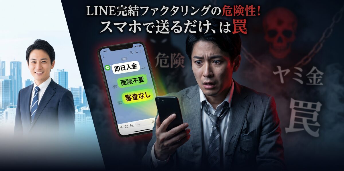 ファクタリングLINE完結（スマホ完結）の危険性。面談不要で即日入金される法人の条件