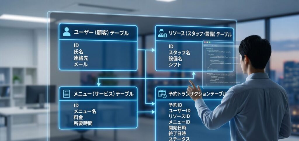 予約システムのデータベース（テーブル）設計の基本構造