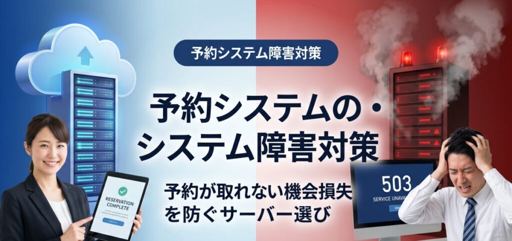 予約システムの不具合・システム障害対策。予約が取れない機会損失を防ぐサーバー選び