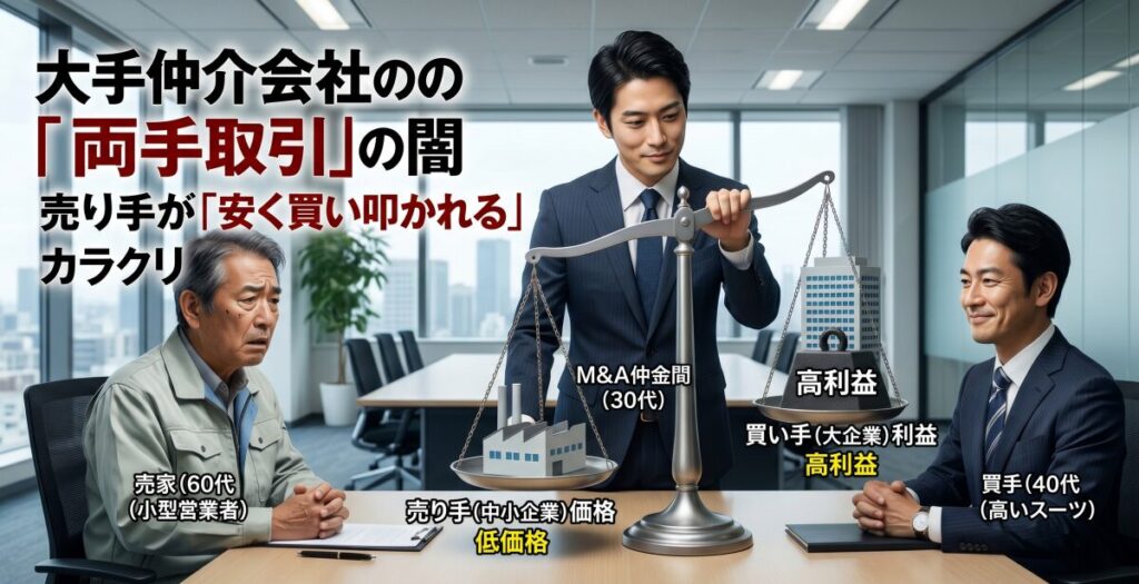 会社が安く買い叩かれる！大手が隠す「両手取引」と手数料の罠