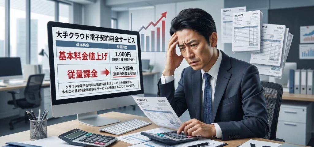 導入時の安さに騙されるな！大手電子契約「値上げ」と従量課金の罠