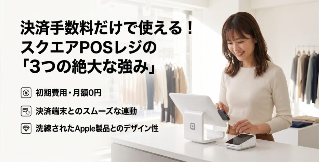 決済手数料だけで使える！スクエアPOSレジの「3つの絶大な強み」