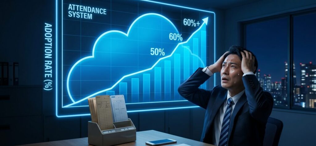 焦る経営者たち。クラウド勤怠管理システムの「最新導入率」