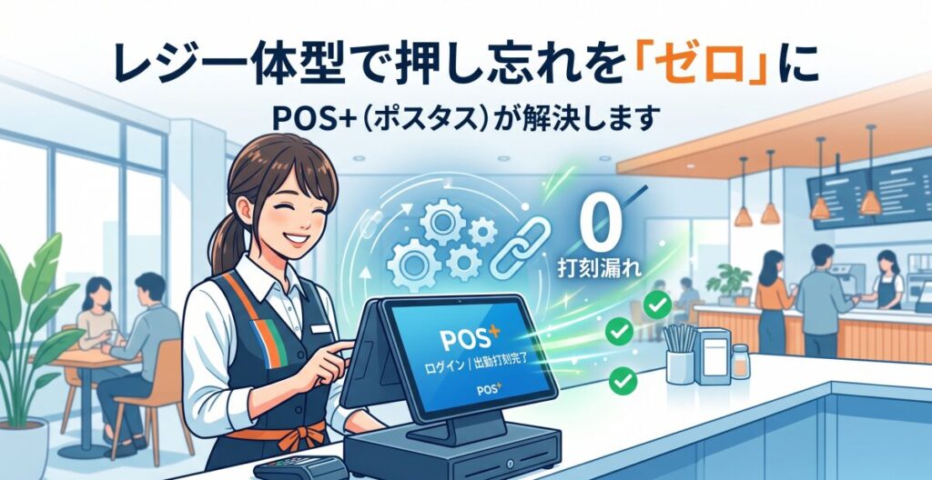 究極のやり方！レジと勤怠を一体化させ、押し忘れを「ゼロ」にする「POS+」
