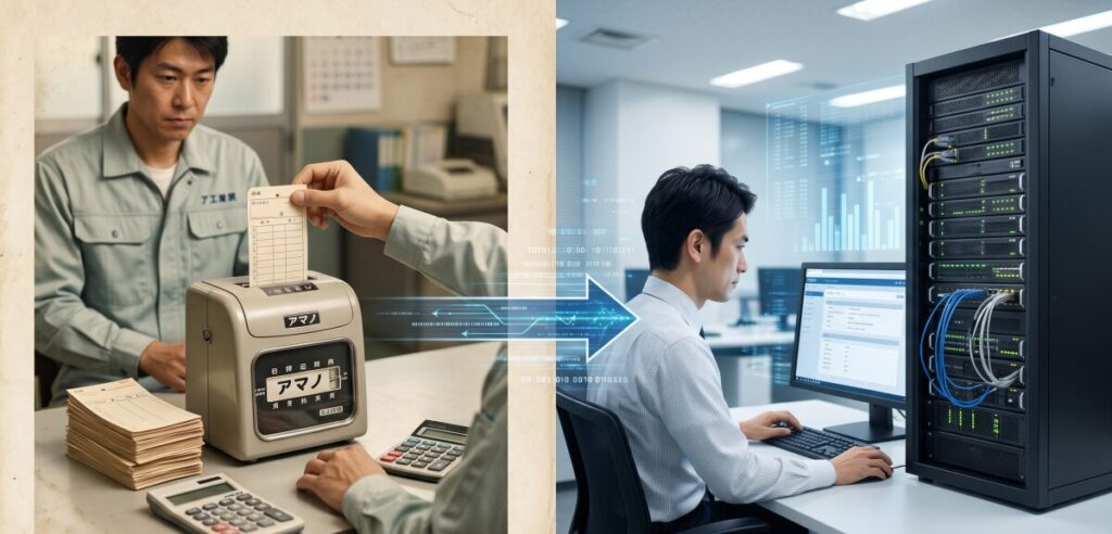紙からデジタルへ。勤怠管理システムの「サーバー進化の歴史」