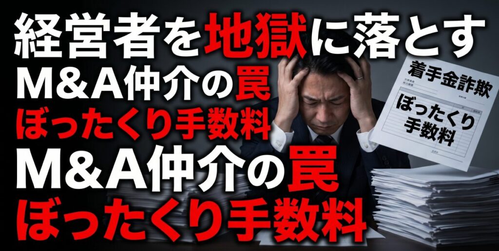 経営者を地獄に落とす「M&A仲介の罠」とぼったくり手数料
