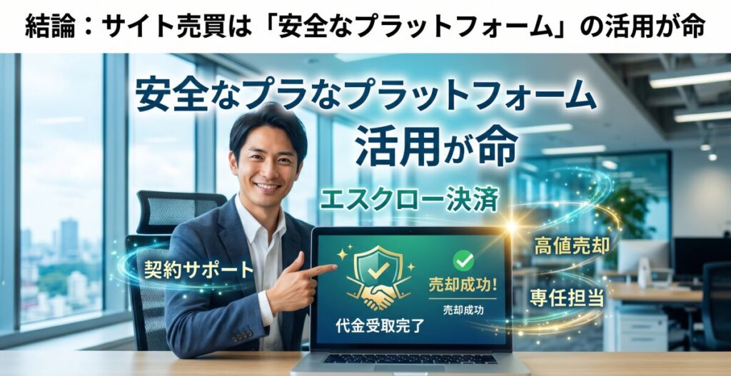 結論：サイト売買は「安全なプラットフォーム」の活用が命