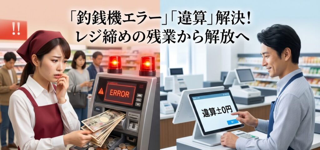 自動釣銭機のエラー・お札詰まりの原因。レジ締めが終わらない違算トラブル対策