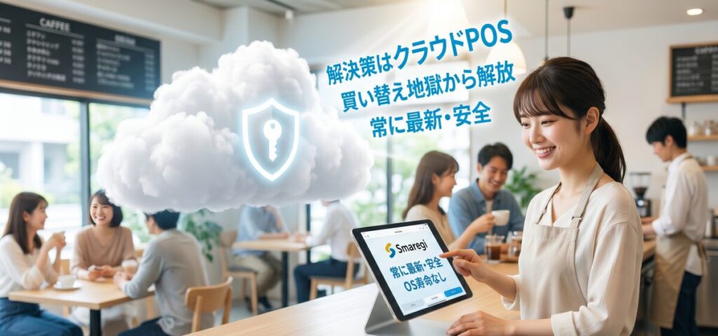 解決策：OSの寿命が存在しないクラウドPOS「スマレジ」への移行