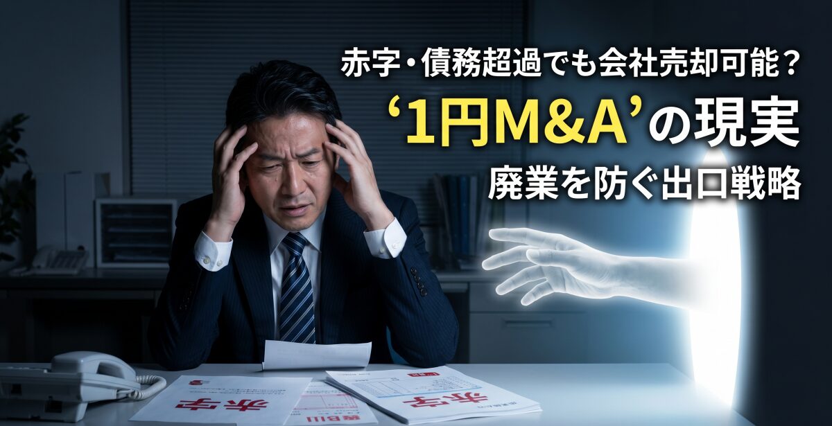 赤字・債務超過でも会社売却は可能？「1円M&A」の現実と廃業を防ぐ出口戦略