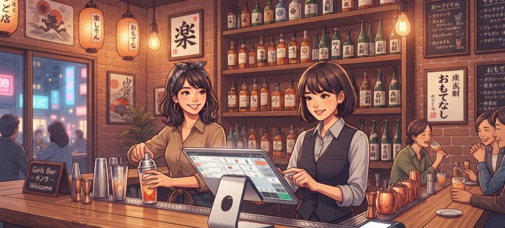 ガールズバーやスナックに最適なPOSレジの選び方！深夜の計算ミスやキャストの不正を防ぐ業務効率化のポイント
