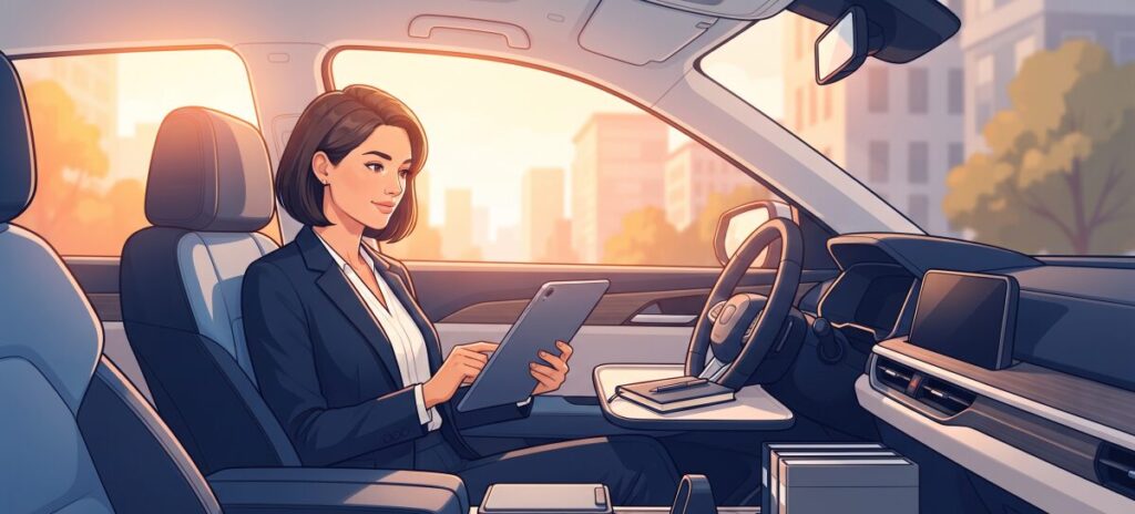 営業車を動くオフィス化するための便利グッズと収納ボックス